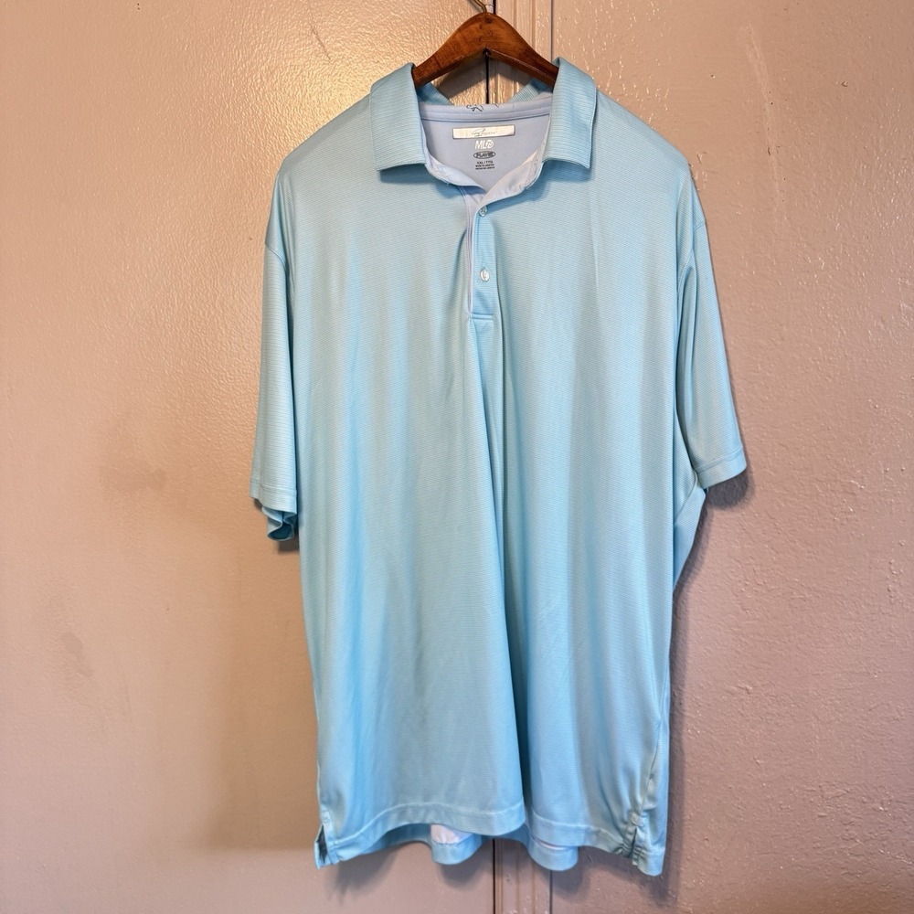Polo Gold Shirt Men's XL Light Blue Greg Norman Breathable Lightweight ML75